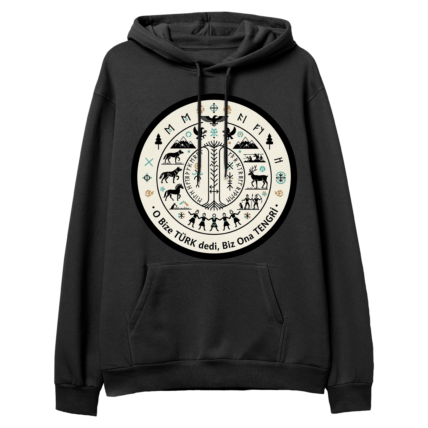 O Bize Türk Dedi, Biz Ona Tengri Regular Hoodie
