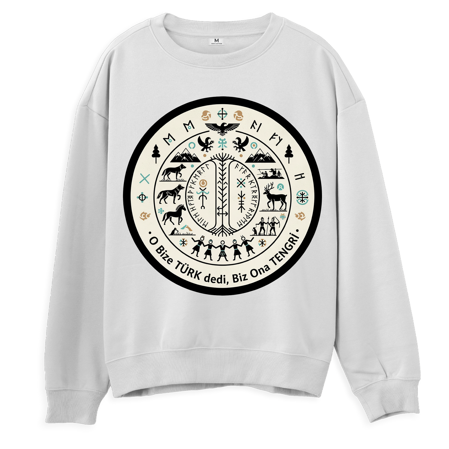 O Bize Türk Dedi, Biz Ona Tengri Regular Sweatshirt