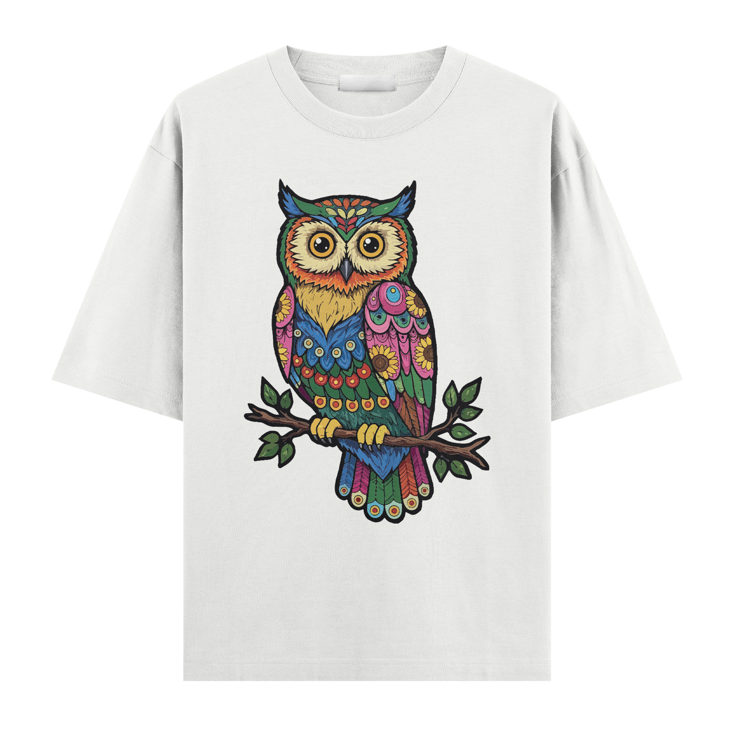 Bohem Baykuş Oversize T-shirt