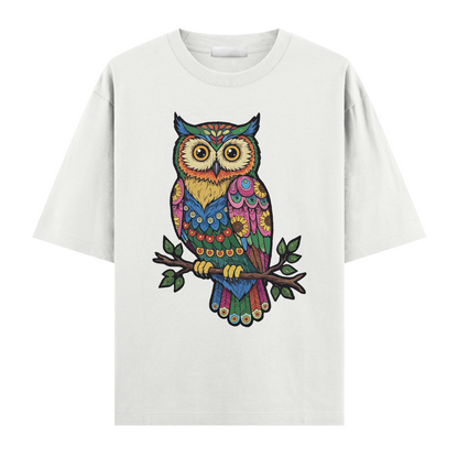Bohem Baykuş Oversize T-shirt