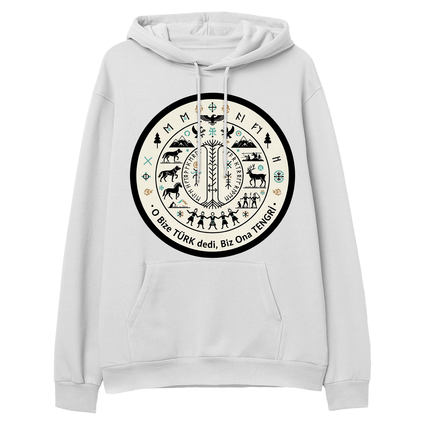 O Bize Türk Dedi, Biz Ona Tengri Regular Hoodie