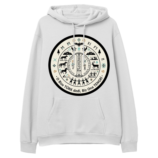 O Bize Türk Dedi, Biz Ona Tengri Regular Hoodie