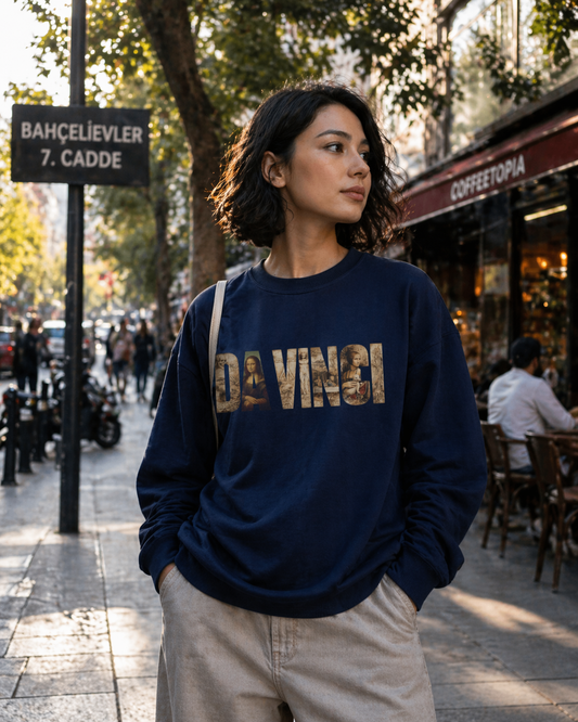 Sanat Serisi: Da Vinci Oversize Sweatshirt