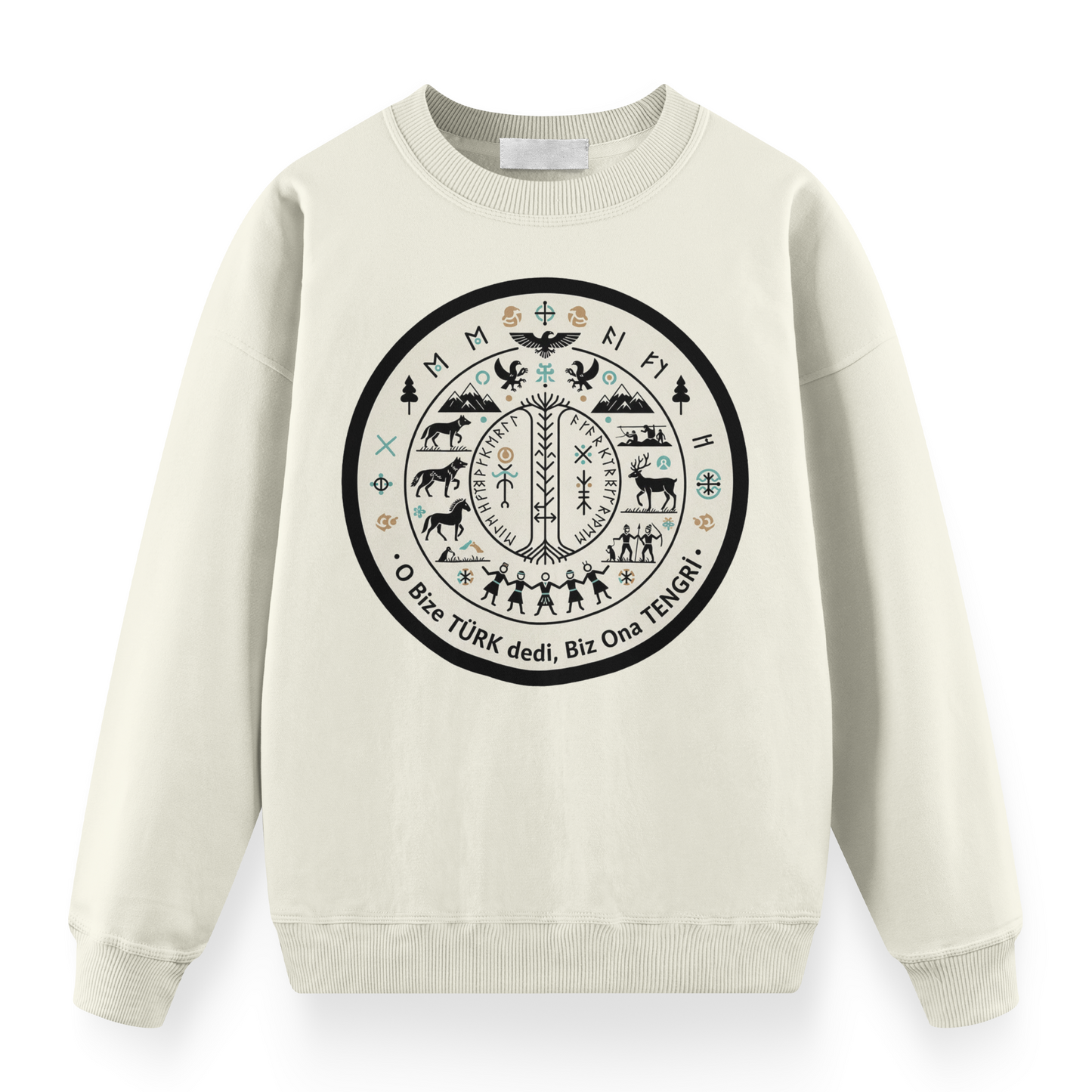 O Bize Türk Dedi, Biz Ona Tengri Oversize Sweatshirt