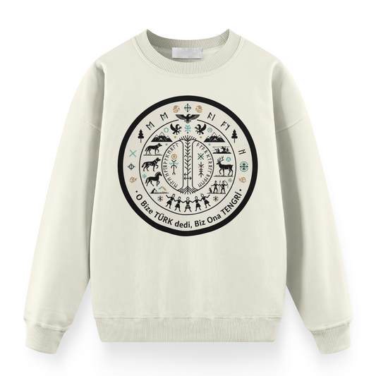 O Bize Türk Dedi, Biz Ona Tengri Oversize Sweatshirt