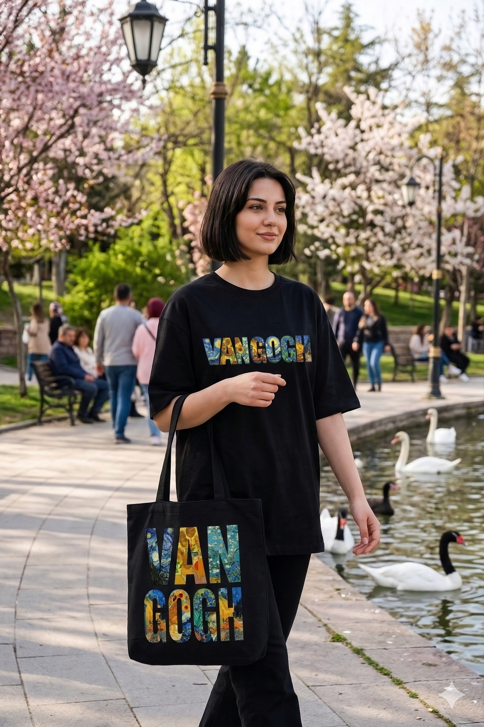 Sanat Serisi: Van Gogh – Yıldızlı Dokunuş Organik Tote Çanta