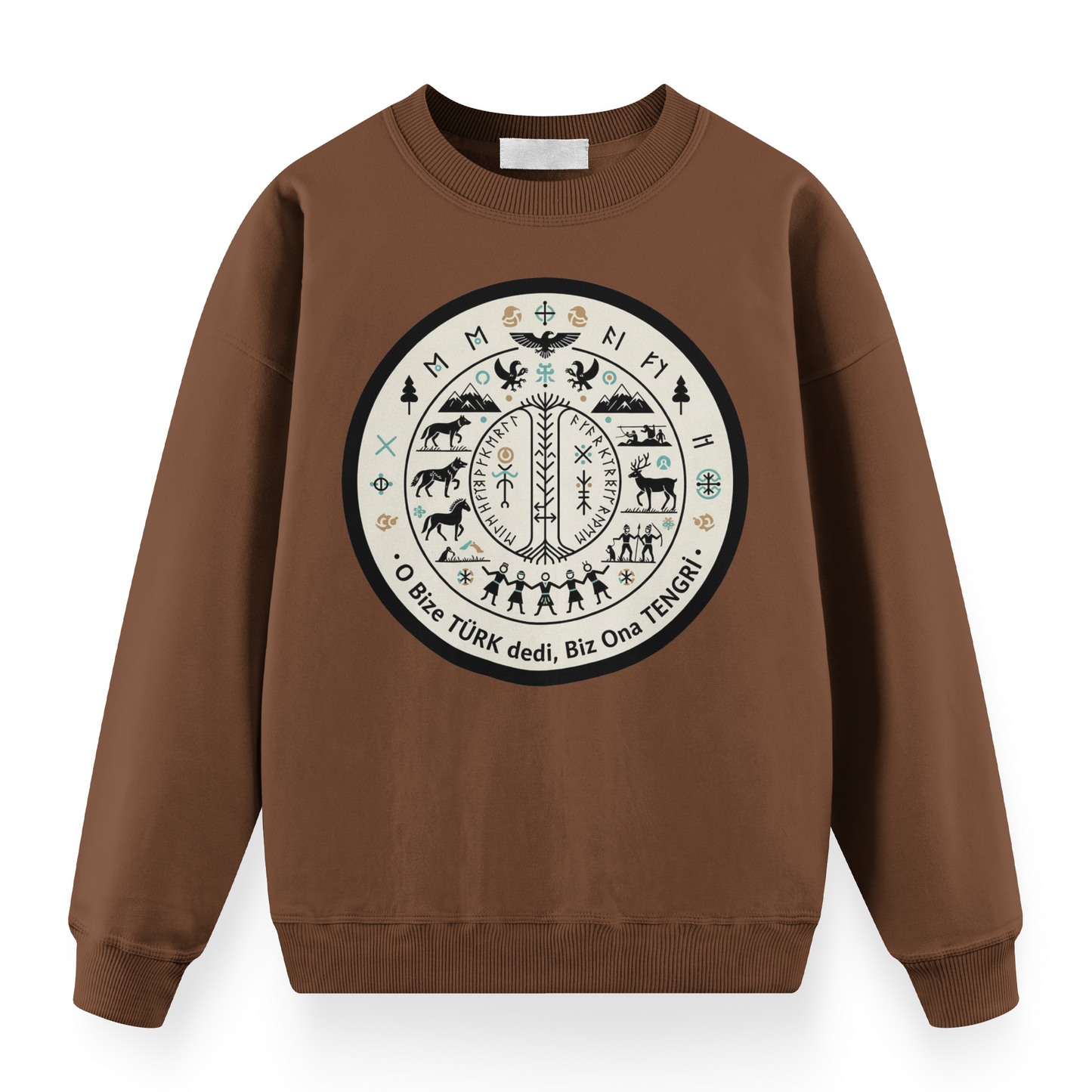 O Bize Türk Dedi, Biz Ona Tengri Oversize Sweatshirt