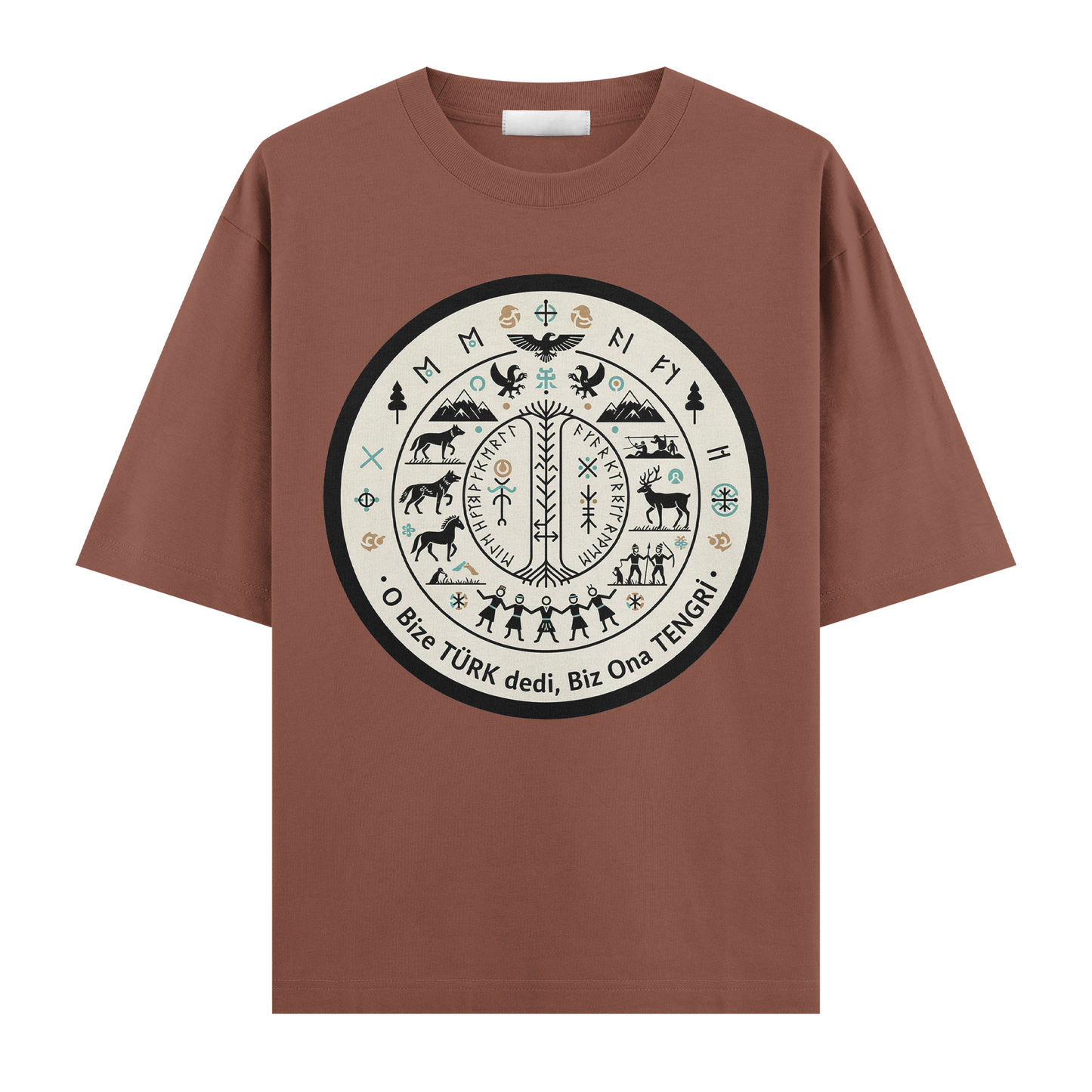 O Bize Türk Dedi, Biz Ona Tengri Oversize T-Shirt