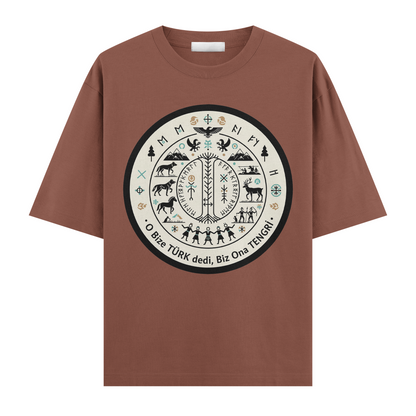 O Bize Türk Dedi, Biz Ona Tengri Oversize T-Shirt