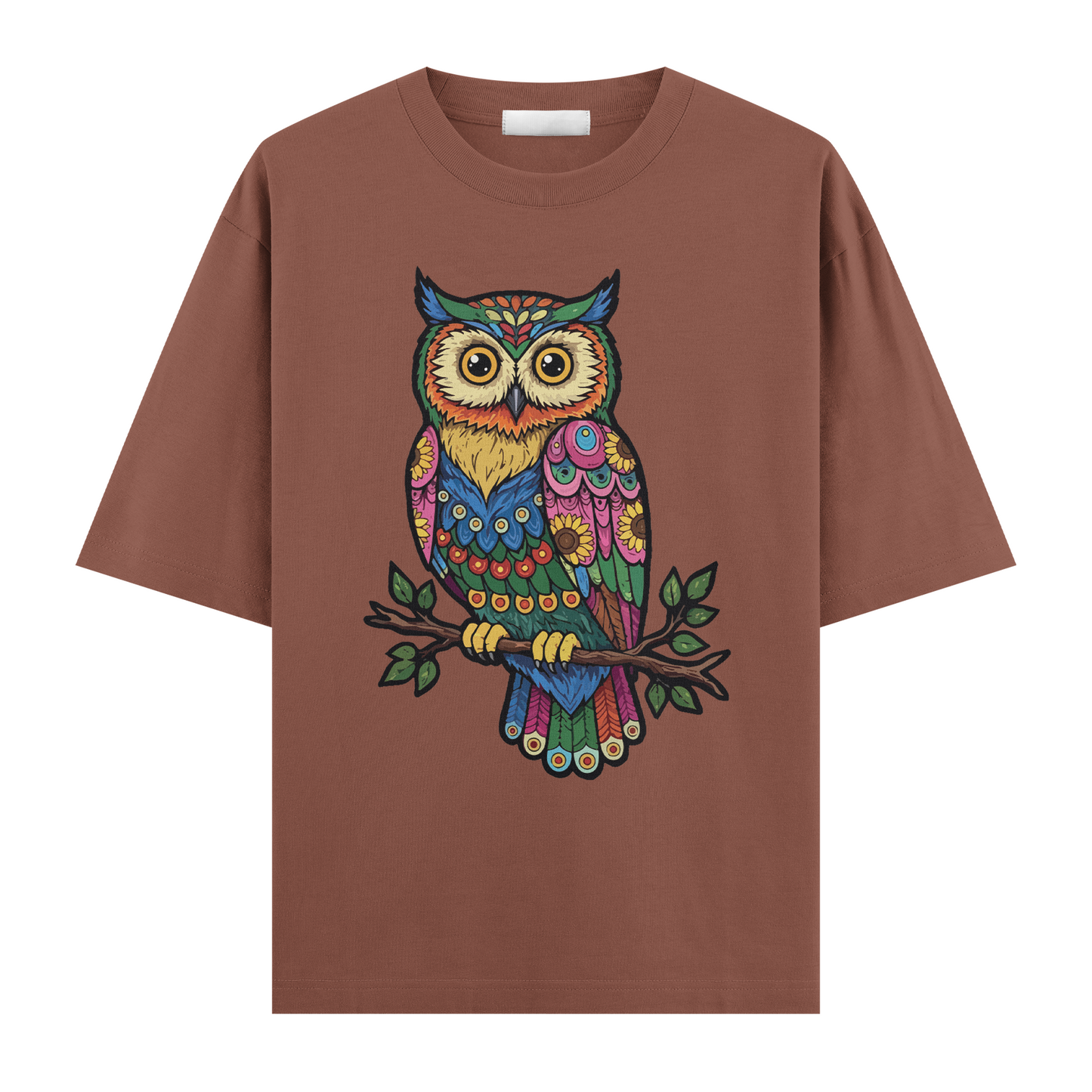 Bohem Baykuş Oversize T-shirt