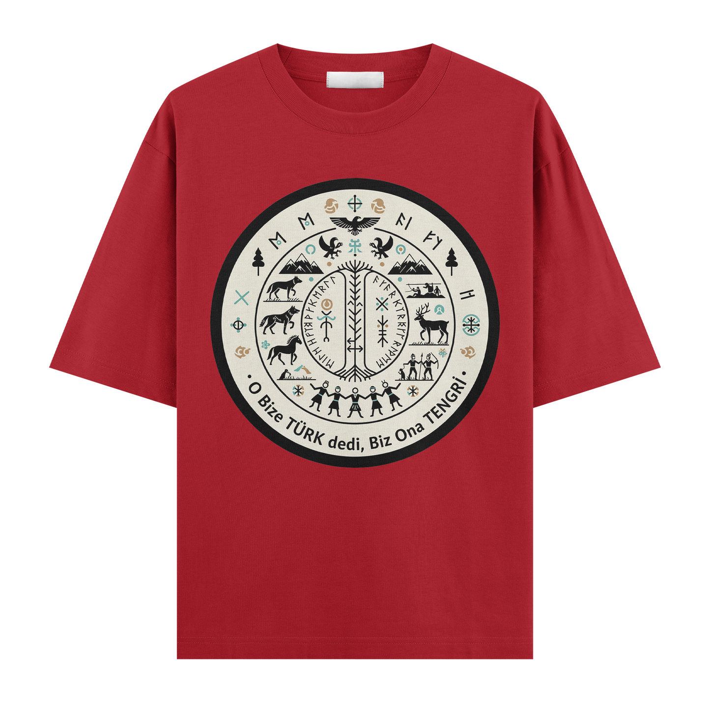 O Bize Türk Dedi, Biz Ona Tengri Oversize T-Shirt
