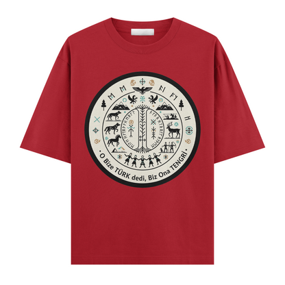 O Bize Türk Dedi, Biz Ona Tengri Oversize T-Shirt