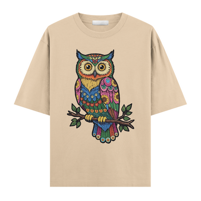 Bohem Baykuş Oversize T-shirt