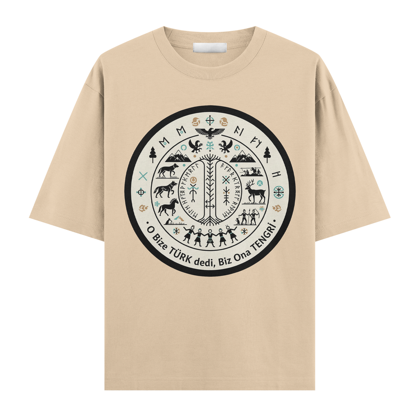 O Bize Türk Dedi, Biz Ona Tengri Oversize T-Shirt
