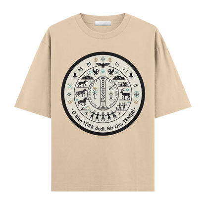 O Bize Türk Dedi, Biz Ona Tengri Oversize T-Shirt