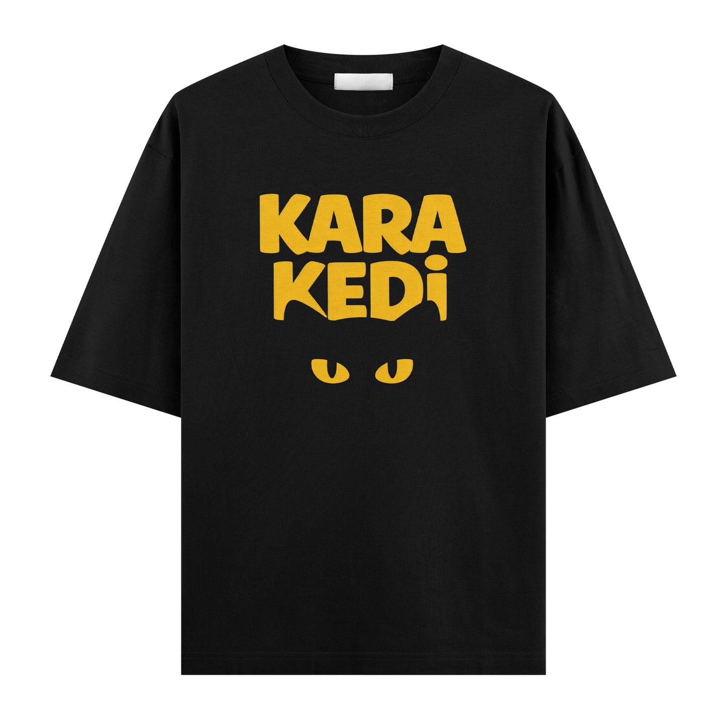 Kara Kedi Oversize T-Shirt