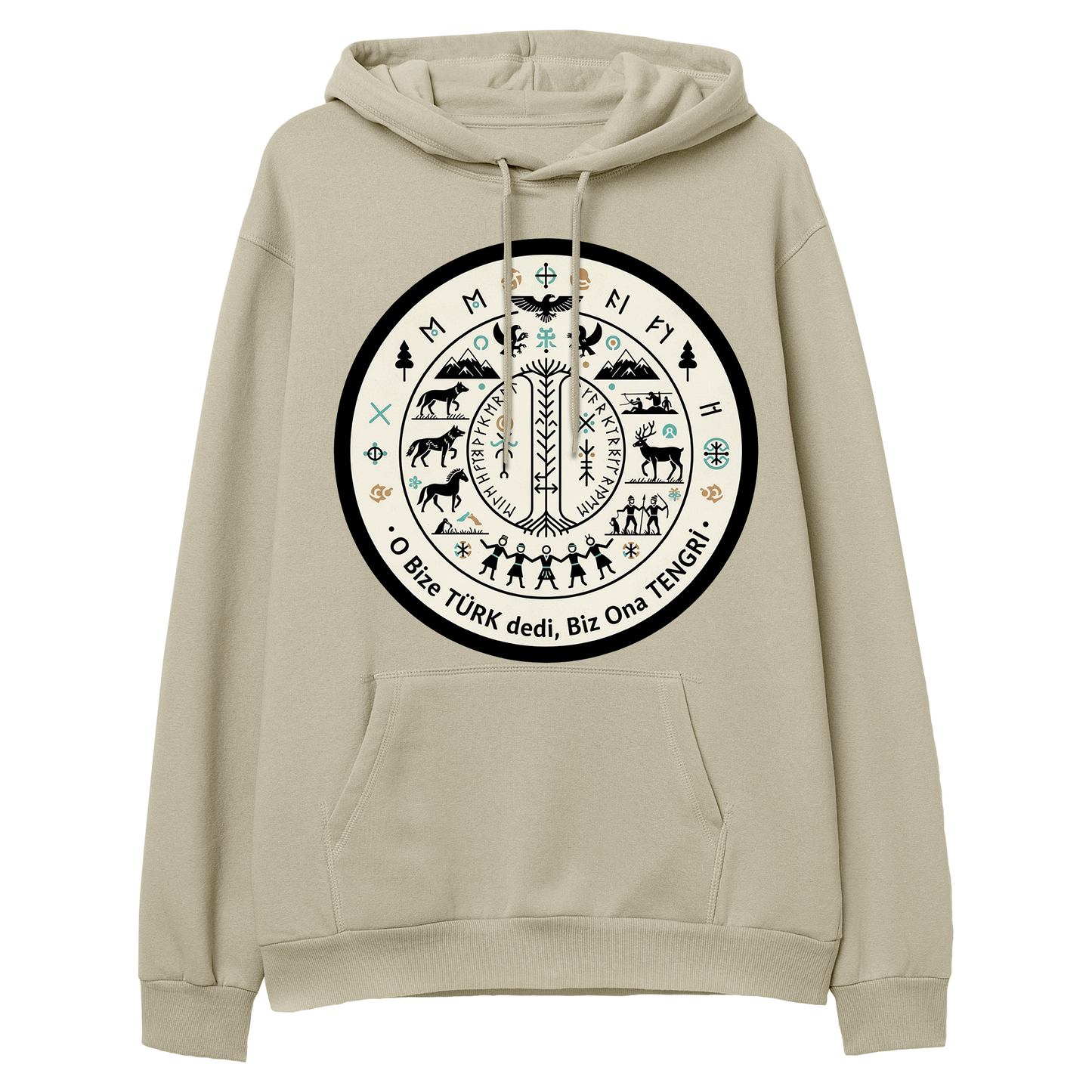 O Bize Türk Dedi, Biz Ona Tengri Regular Hoodie
