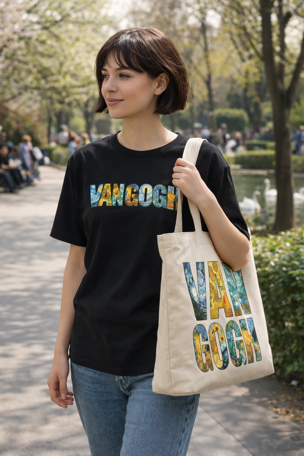 Sanat Serisi: Van Gogh – Yıldızlı Dokunuş Organik Tote Çanta