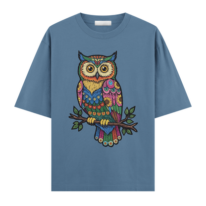 Bohem Baykuş Oversize T-shirt