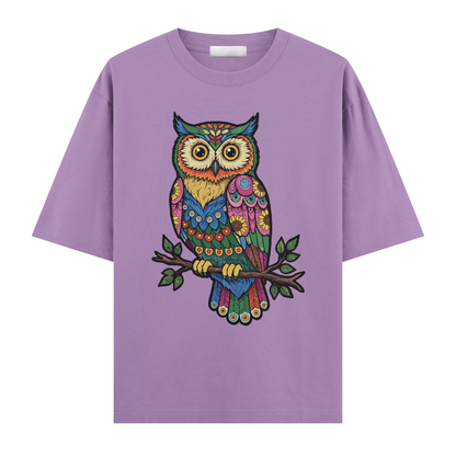 Bohem Baykuş Oversize T-shirt