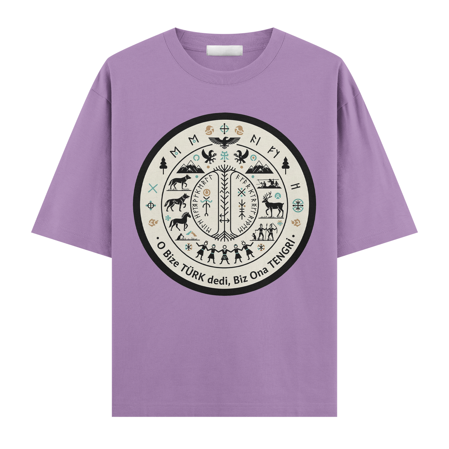 O Bize Türk Dedi, Biz Ona Tengri Oversize T-Shirt