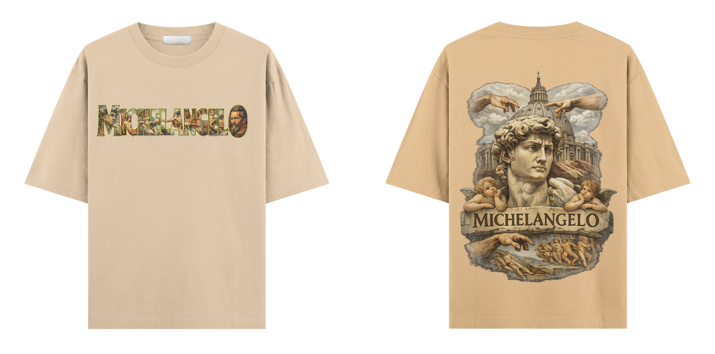 Sanat Serisi: Michelangelo Oversize T-Shirt