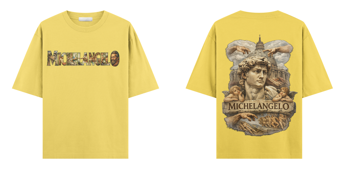 Sanat Serisi: Michelangelo Oversize T-Shirt