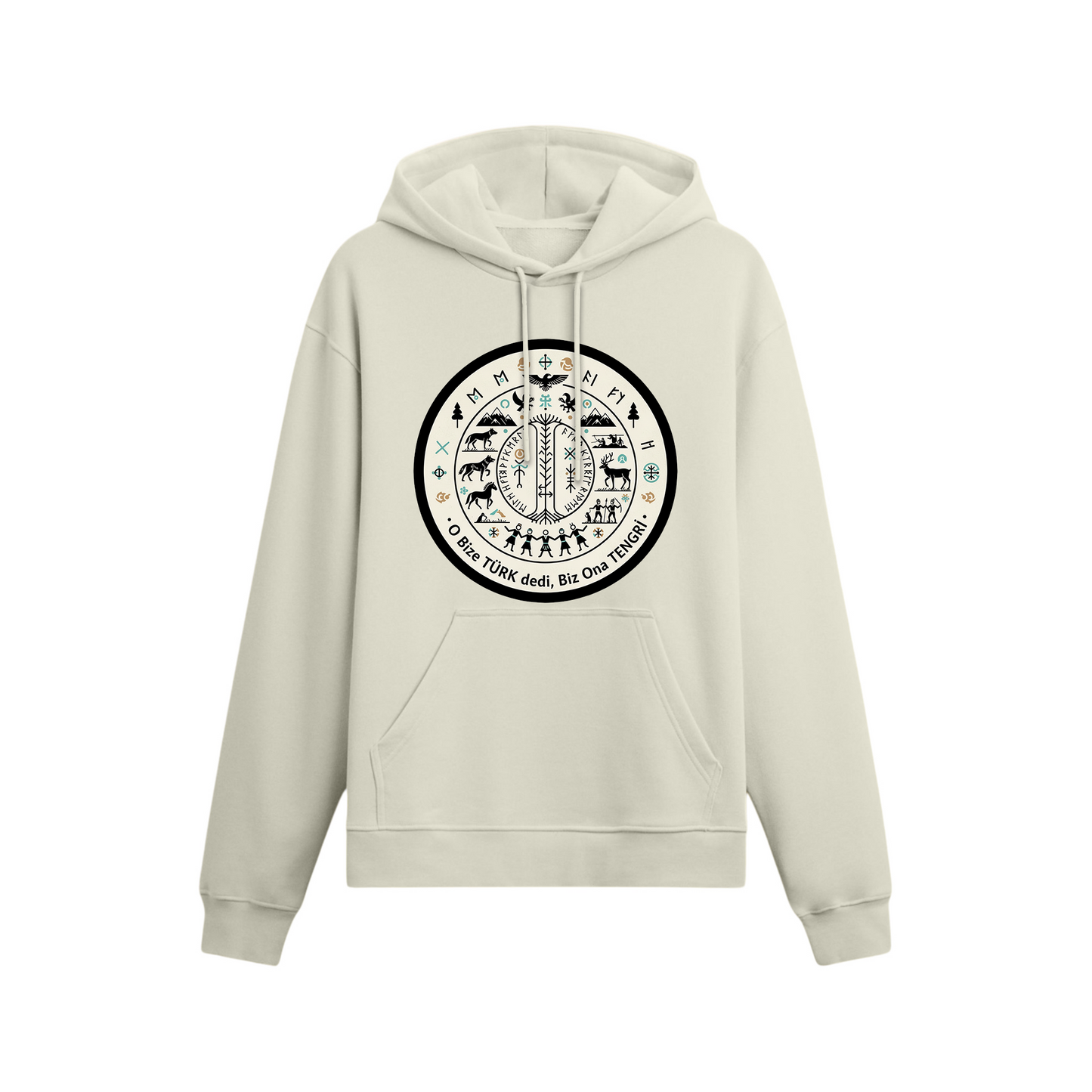O Bize Türk Dedi, Biz Ona Tengri Oversize Hoodie