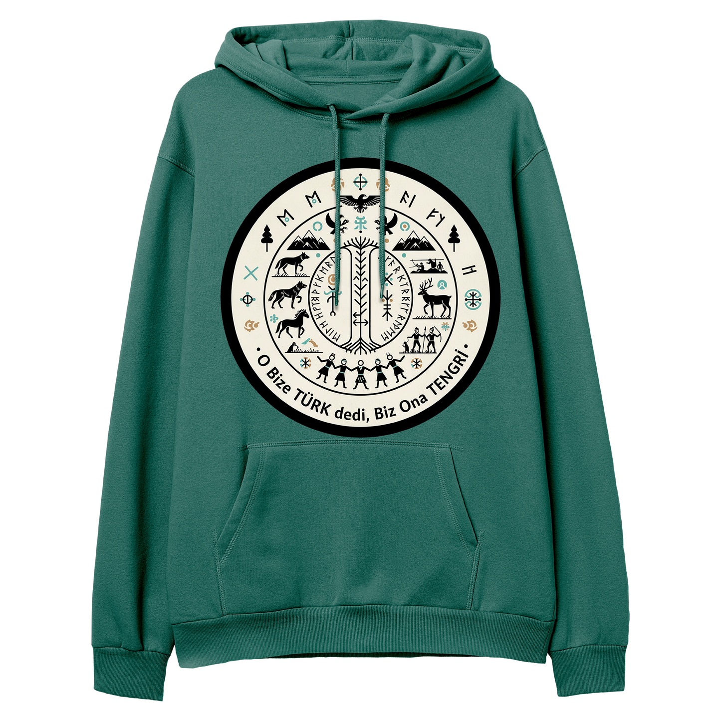 O Bize Türk Dedi, Biz Ona Tengri Regular Hoodie