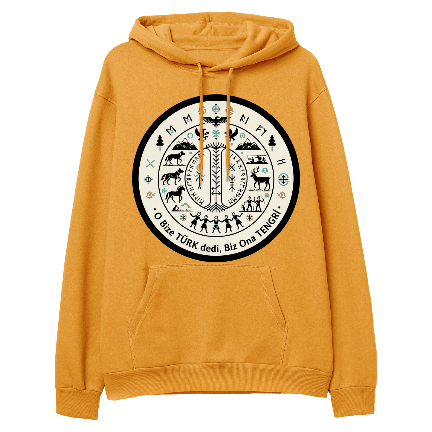 O Bize Türk Dedi, Biz Ona Tengri Regular Hoodie