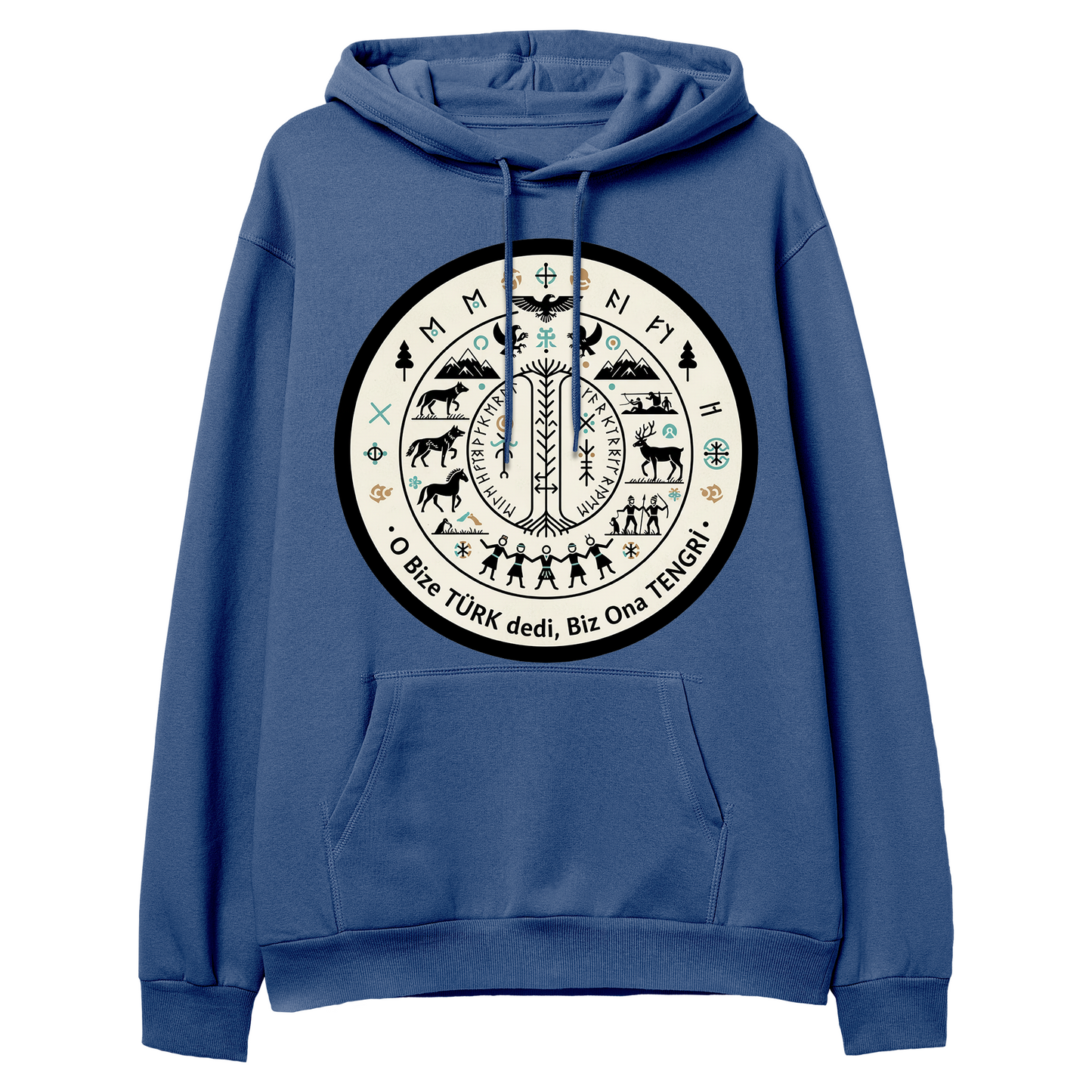 O Bize Türk Dedi, Biz Ona Tengri Regular Hoodie
