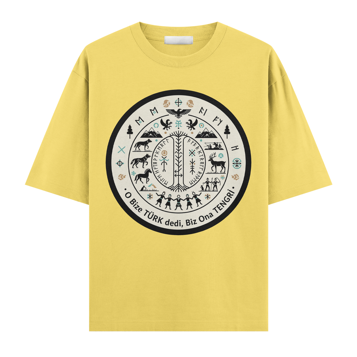 O Bize Türk Dedi, Biz Ona Tengri Oversize T-Shirt