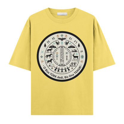 O Bize Türk Dedi, Biz Ona Tengri Oversize T-Shirt