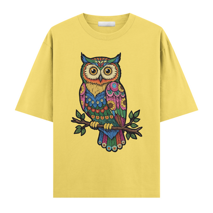 Bohem Baykuş Oversize T-shirt