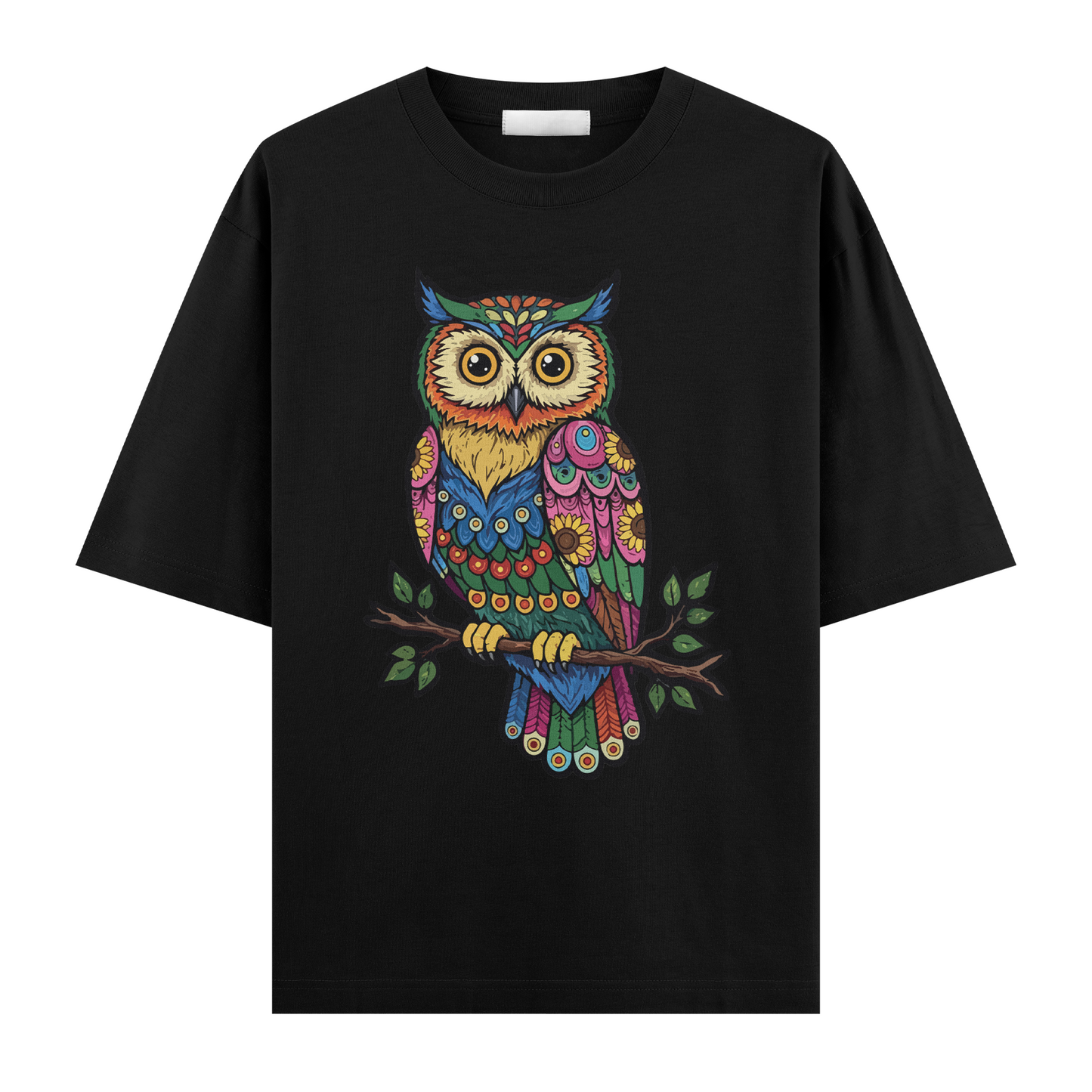 Bohem Baykuş Oversize T-shirt