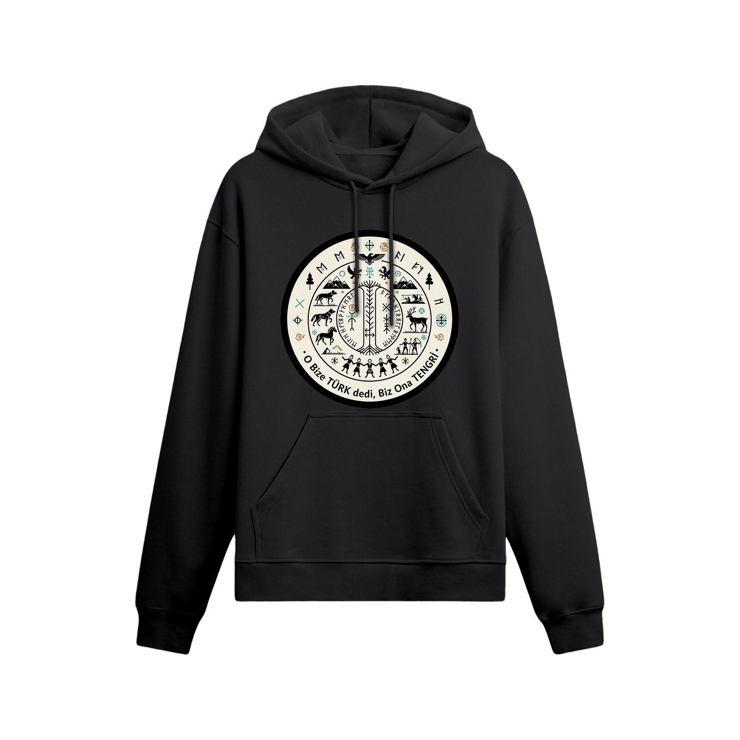 O Bize Türk Dedi, Biz Ona Tengri Oversize Hoodie
