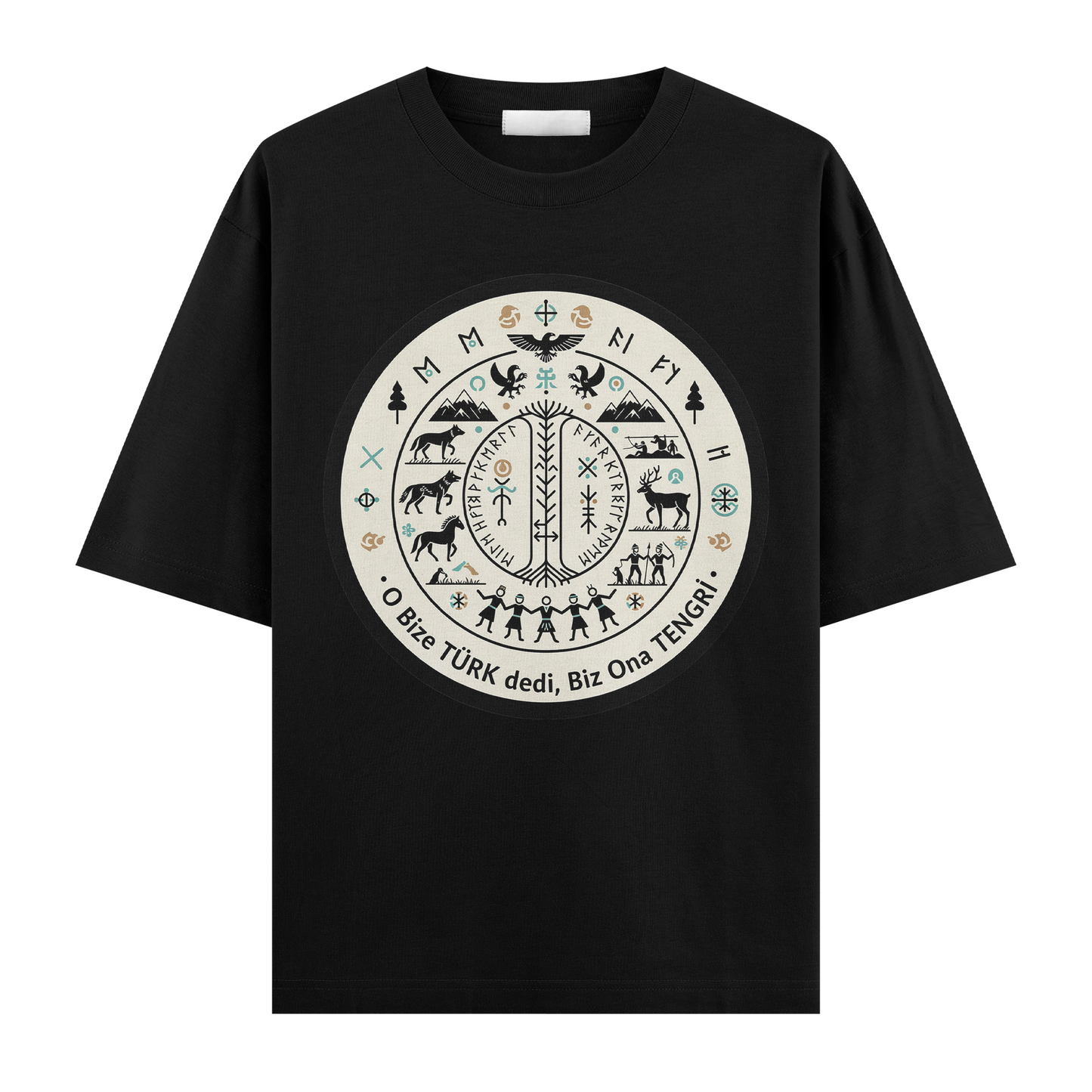O Bize Türk Dedi, Biz Ona Tengri Oversize T-Shirt