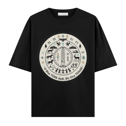 O Bize Türk Dedi, Biz Ona Tengri Oversize T-Shirt