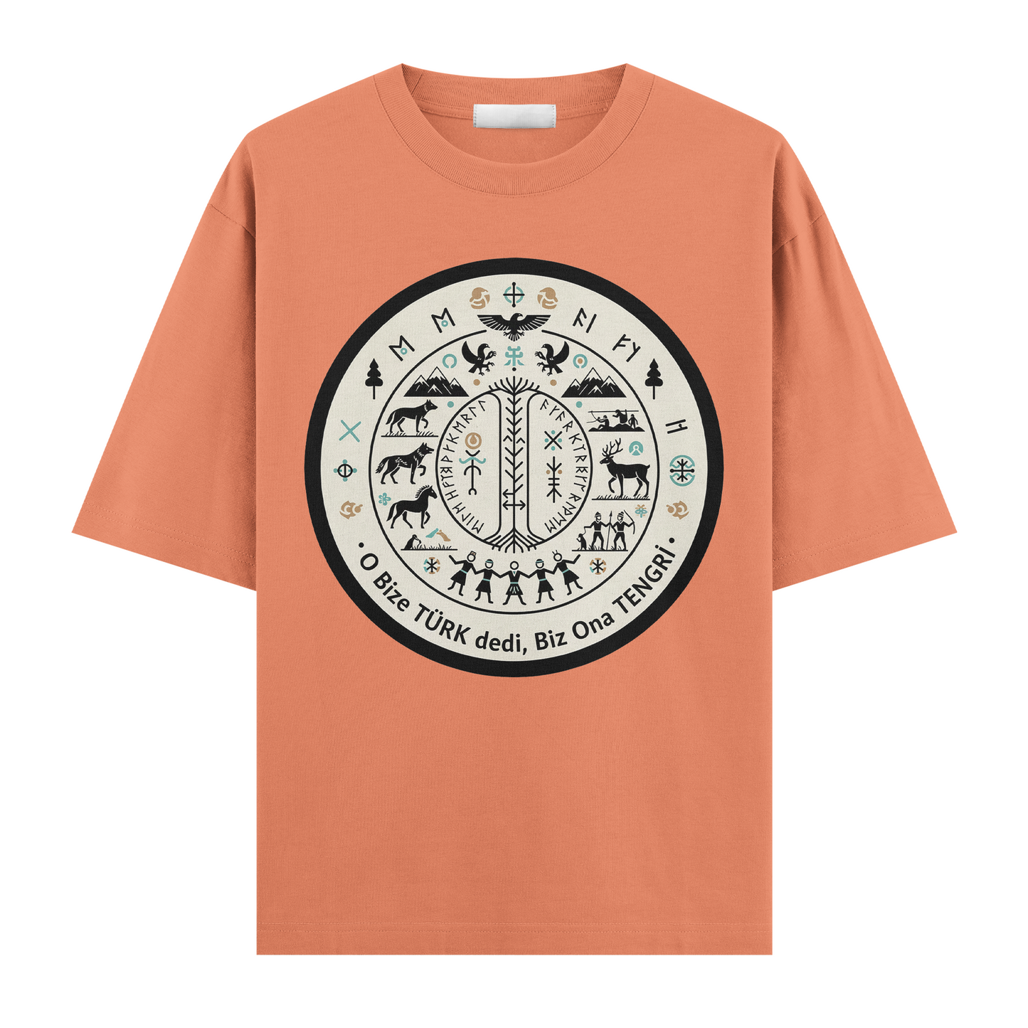 O Bize Türk Dedi, Biz Ona Tengri Oversize T-Shirt