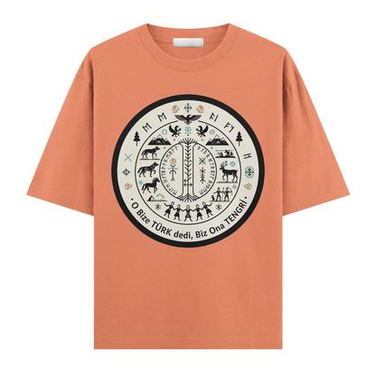 O Bize Türk Dedi, Biz Ona Tengri Oversize T-Shirt