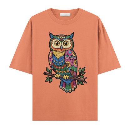 Bohem Baykuş Oversize T-shirt