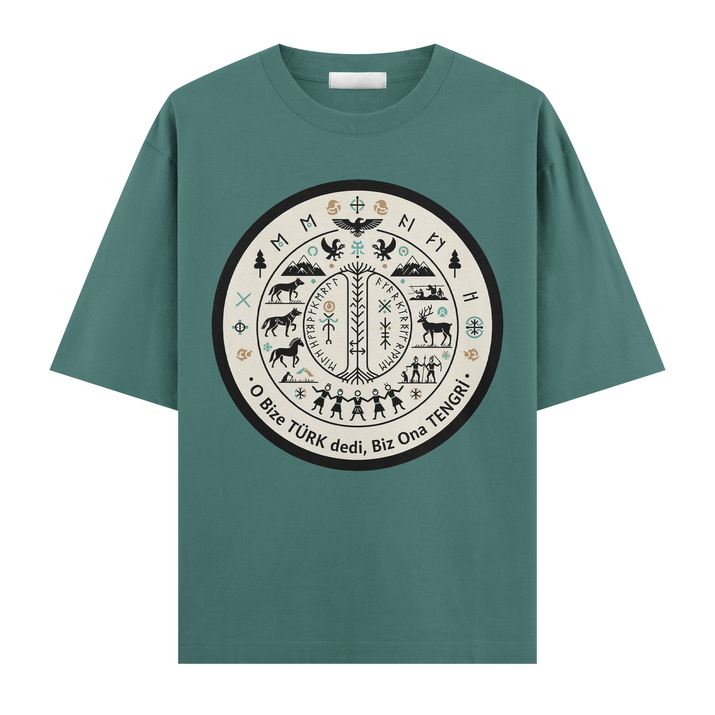 O Bize Türk Dedi, Biz Ona Tengri Oversize T-Shirt