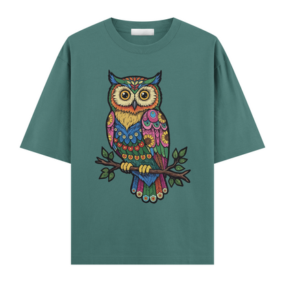 Bohem Baykuş Oversize T-shirt